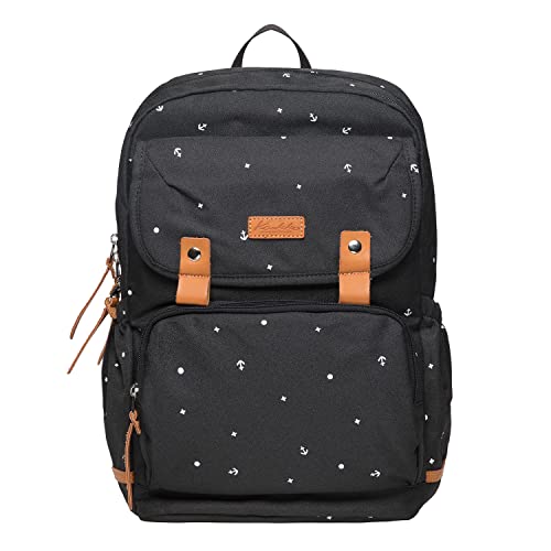 KAUKKO Kinderrucksack Schulrucksack für Jungen & Mädchen mit Brustgurt Kita Rucksack- für Ausflüge, Schwarz-K8009 von KAUKKO