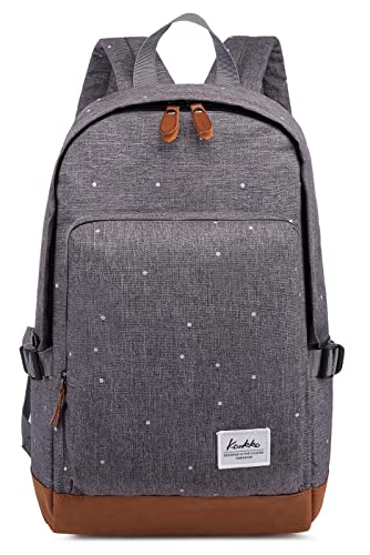 KAUKKO Modischer Schulrucksack, Mädchen, Schultaschen, Rucksäcke, Outdoor, Freizeit, Tagesrucksäcke, E4 Grau, L von KAUKKO