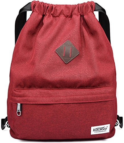 KAUKKO Beutel Rucksack Hipster Kordelzug Turnbeutel Gymsack mit Innentasche Sportbeutel für Damen & Herren, 21L von KAUKKO