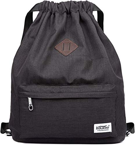 KAUKKO Beutel Rucksack Hipster Kordelzug Turnbeutel Gymsack mit Innentasche Sportbeutel für Damen & Herren, 21L von KAUKKO