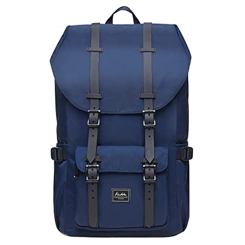 KAUKKO Rucksack Damen Herren Daypack mit Laptopfach für 15 Zoll Notebook für Schule, Uni, Reisen, Wandern, 22L, Blau von KAUKKO