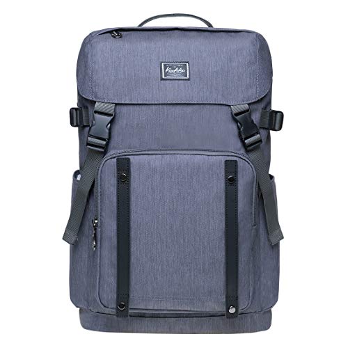 KAUKKO Rucksack Damen Herren Lässiger Daypack mit Laptopfach für Uni & Alltag 28 * 15 * 42 cm, 17.6 L (Grau KD02) von KAUKKO