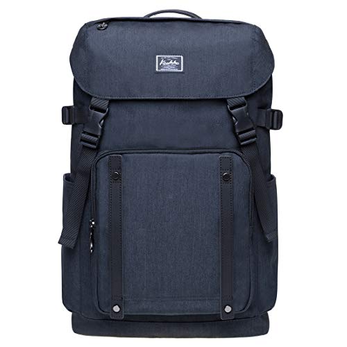 KAUKKO Rucksack Damen Herren Lässiger Daypack mit Laptopfach für Uni & Alltag 28 * 15 * 42 cm, 17.6 L (Schwarz KD02) von KAUKKO