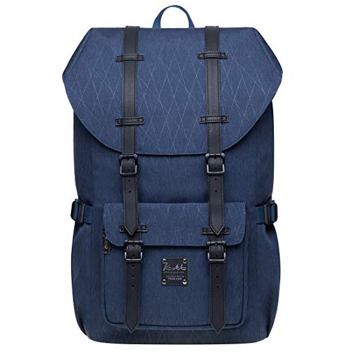 KAUKKO Rucksack Damen Herren Daypack mit Laptopfach für 14 Zoll Notebook für Freizeit Job Uni Reisen Wandern, 21L (Blau EP5-18) von KAUKKO