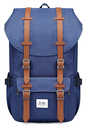 KAUKKO Rucksack Damen Herren Daypack mit Laptopfach für 15 Zoll Notebook für Schule, Uni, Reisen, Wandern, 22L, Blau von KAUKKO