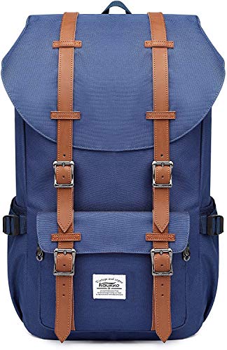 KAUKKO Rucksack Damen Herren Daypack mit Laptopfach für 15 Zoll Notebook für Schule, Uni, Reisen, Wandern, 22L, Blau von KAUKKO