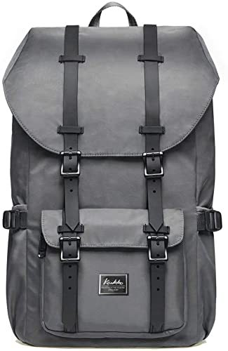 KAUKKO Rucksack Damen Herren Schön und Durchdacht Daypack mit Laptopfach für 15 Zoll Notebook für Schule,Uni, 22L, Grau von KAUKKO