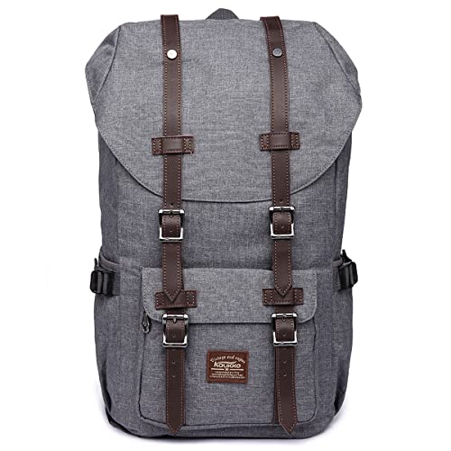 KAUKKO Rucksack Damen Herren Studenten 17 Zoll Backpack für 15" Notebook Lässiger Daypacks Schüler Bag für Wandern 46 cm, 22.4 L von KAUKKO