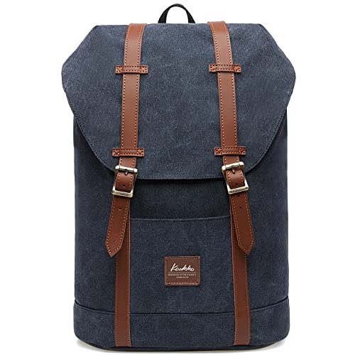 KAUKKO Rucksack Damen Herren Vintage Reiserucksack für 14" Notebook Lässiger Daypacks Schultaschen von KAUKKO