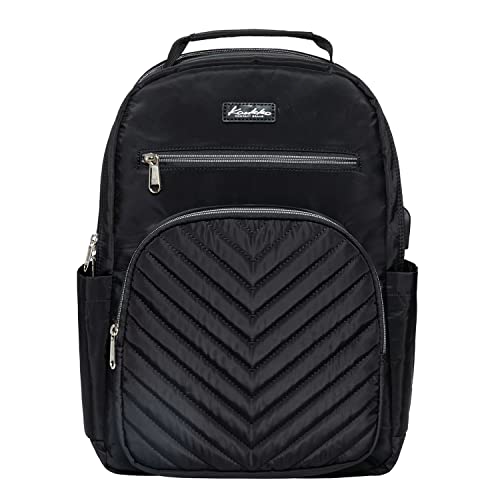 KAUKKO Rucksack Damen Herren für Arbeit, Ausflüge, Uni, 27 * 11 * 40 cm, 11.8 L, 0.67 KG (Schwarz JNL-KS26-03) von KAUKKO