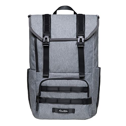 KAUKKO Rucksack Damen Herren Schön und Durchdacht Daypack mit Laptopfach für 14 Zoll Notebook für Schule, Uni,19L (Grau[EP5-23]) von KAUKKO