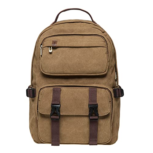 KAUKKO Rucksack Damen Herren mit Laptopfach, 28 * 15 * 43 cm, 18 L, 0.86 KG (Khaki JNL-KS20-2-01) von KAUKKO