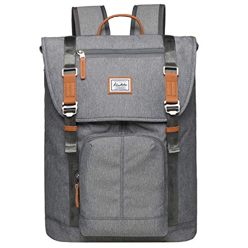 KAUKKO Rucksack Damen Schön und Praktisch Daypack mit Laptopfach für 14" Notebook für Ausflüge, Uni, Schule, 20L, Grau von KAUKKO