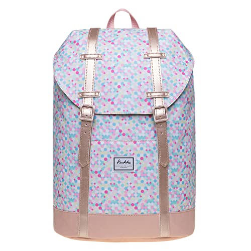 KAUKKO Rucksack Damen Schön und Praktisch Frisky Pink Reiserucksack mit Laptopfach für 12" Notebook für Ausflüge, Uni, Schule, 16L von KAUKKO