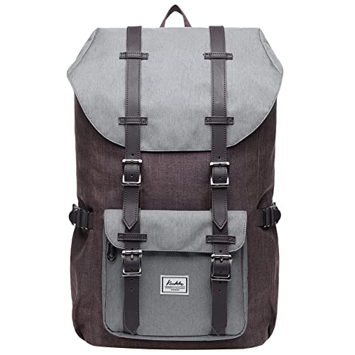 KAUKKO Rucksack Damen Herren Studenten 17 Zoll Backpack für 15" Notebook Lässiger Daypacks Schüler Bag für Wandern 46 cm, 22.4 L von KAUKKO