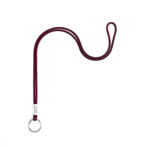 KAUKKO Schlüsselband Lang Schlüsselanhänger (48cm), für Ausweise und Schlüssel - Robust und Praktischer - Lanyard für Herren, Damen & Kinder, Dunkelrot-KR02 von KAUKKO