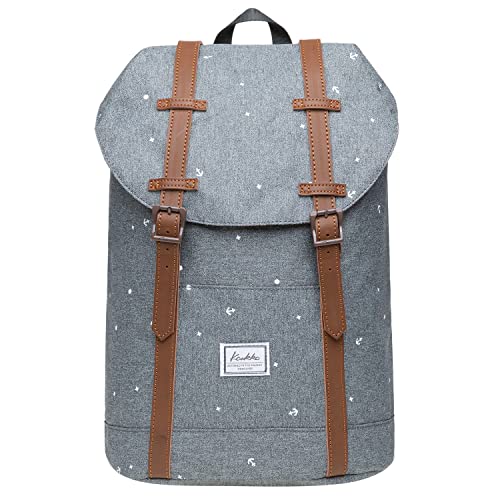 KAUKKO Rucksack Damen Herren Schön und Praktisch Daypack für Schule, Uni, Beruf und Freizeit mit 10" Laptopfach Tasche für den Alltag 12L, Grau von KAUKKO