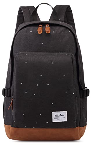 Kaukko Damen Rucksack Studenten Backpack Laptop College Schulrucksack Reiseeucksack, Large, Schwarz von KAUKKO