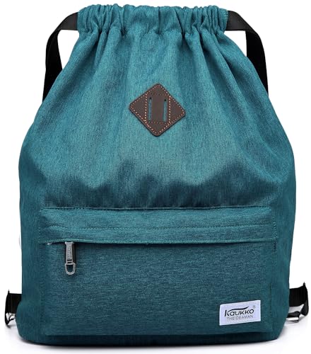 KAUKKO Beutel Rucksack Hipster Kordelzug Turnbeutel Gymsack mit Innentasche Sportbeutel für Damen & Herren, 21L von KAUKKO