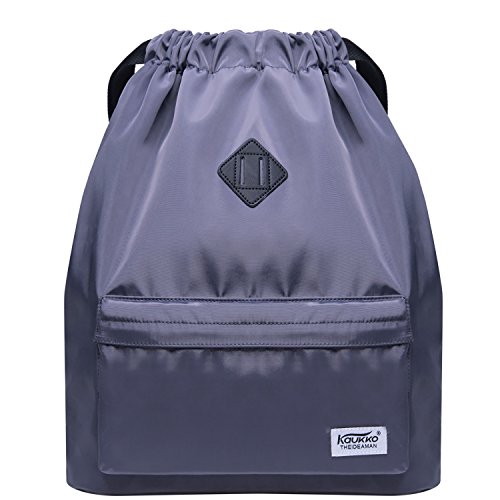 KAUKKO Beutel Rucksack Hipster Kordelzug Turnbeutel Gymsack mit Innentasche Sportbeutel für Damen & Herren, 21L von KAUKKO