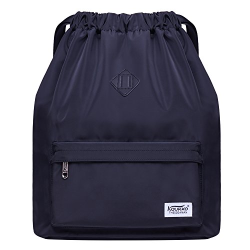 KAUKKO Beutel Rucksack Hipster Kordelzug Turnbeutel Gymsack mit Innentasche Sportbeutel für Damen & Herren, 21L von KAUKKO