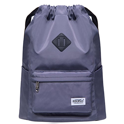 KAUKKO Beutel Rucksack Hipster Kordelzug Turnbeutel Gymsack mit Innentasche Sportbeutel für Damen & Herren, 21L von KAUKKO