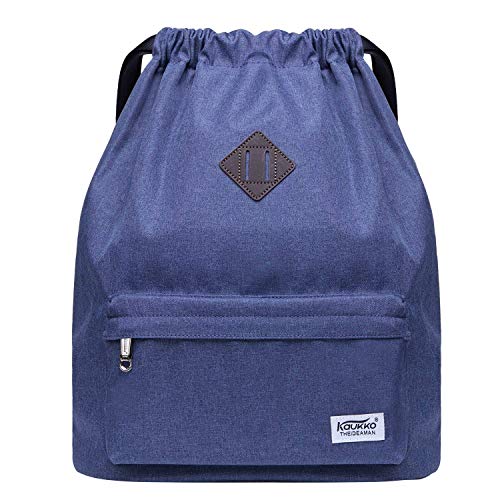 KAUKKO Neue Canvas Kordelzugtasche Sporttasche Rucksack Oxfor by, Light Bluek1031, L, Rucksack Backpacks von KAUKKO