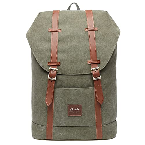 KAUKKO Rucksack Damen Herren Vintage Reiserucksack für 14" Notebook Lässiger Daypacks Schultaschen von KAUKKO