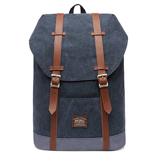 KAUKKO Rucksack Damen Herren Vintage Reiserucksack für 14" Notebook Lässiger Daypacks Schultaschen von KAUKKO