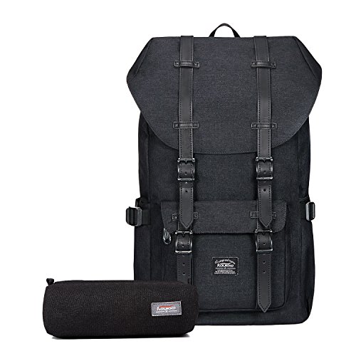KAUKKO Rucksack Damen Herren Studenten 17 Zoll Backpack für 15" Notebook Lässiger Daypacks Schüler Bag für Wandern 46 cm, 22.4 L von KAUKKO