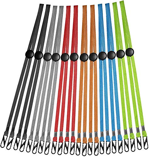 12er Pack - Lanyards, Lanyard mit einstellbarer Länge und Clip, Lanyard-Gurt für Kinder und Erwachsene, kann bequem am Hinterkopf oder am Nacken befestigt werden von KAVAVO