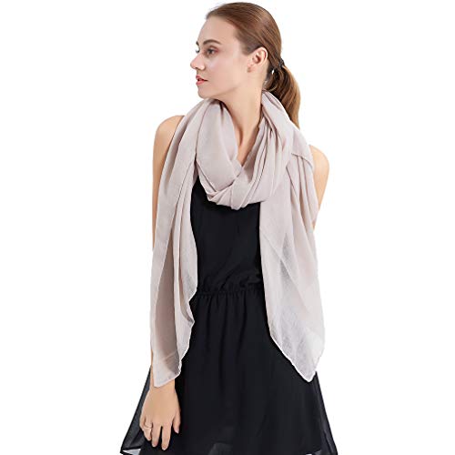 KAVINGKALY Frauen TR Baumwolle Abend Schals Einfarbige Cape Schals für Damen Leichte Wraps Stole für Hochzeiten (Beige) von KAVINGKALY