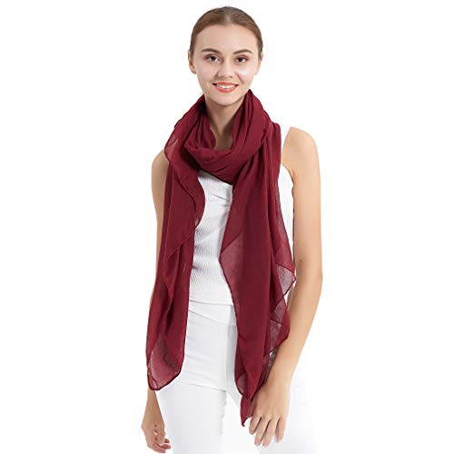 KAVINGKALY Damen Schal Frauen Pashmina Schals und Wraps Brautjungfern Hochzeit Abend Kleider Solid Color (Burgund) von KAVINGKALY