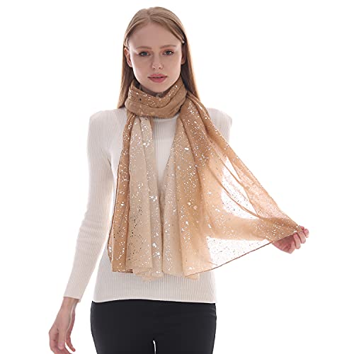 KAVINGKALY Schal für Frauen Dünner und Modischer Weicher TR-Schal für alle Jahreszeiten Wrap Long Elegant Shawl(Beige+Nude) von KAVINGKALY