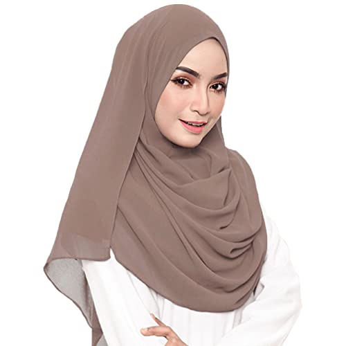 KKAVINGKALY Kopftuch Damen Hijab Muslim Premium Chiffon Hijab Schal Khaki Kopftuch Damen Sommer(Khaki) von KAVINGKALY