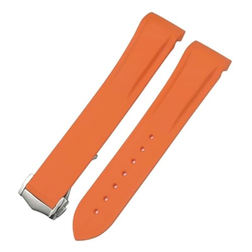 KAVJU 20 mm 22 mm Silikon Gummiarmband für Omega Seamaster Planet Ozean für Speedmaster Mond Uhr Wasserdichte Riemen, 22mm Rose gold buckle von KAVJU