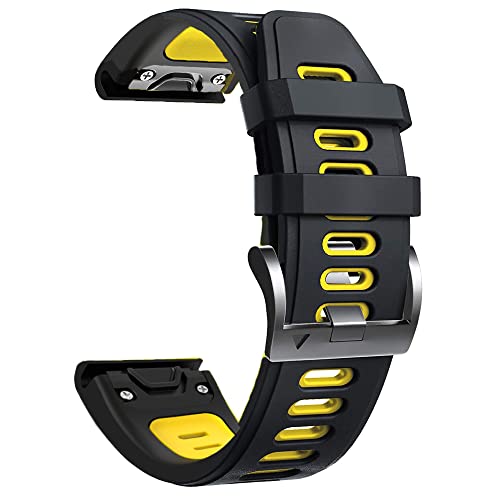 KAVJU 22 x 26 mm Schnellverschluss EasyFit Silikon-Uhrenarmband für Garmin Fenix 6 6X Pro 5 5X 945 Descent MK1 Wirstband Armband, 22 mm, Achat von KAVJU