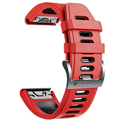 KAVJU 22 x 26 mm Schnellverschluss EasyFit Silikon-Uhrenarmband für Garmin Fenix 6 6X Pro 5 5X 945 Descent MK1 Wirstband Armband, 22mm For For Fenix 5 5 Plus, Achat von KAVJU