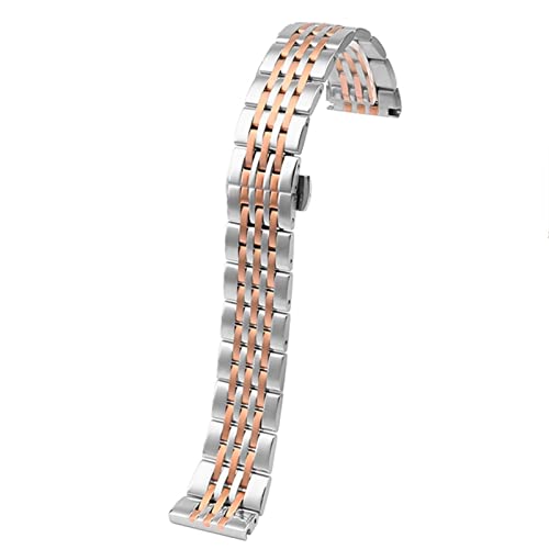 KAVJU Armband aus massivem Stahl für Armani AR1945/1648/1863/AR2447/AR11121 für Herren, Rotgold, 22 mm, Ersatz-Armband aus Metall, 22 mm, Achat von KAVJU