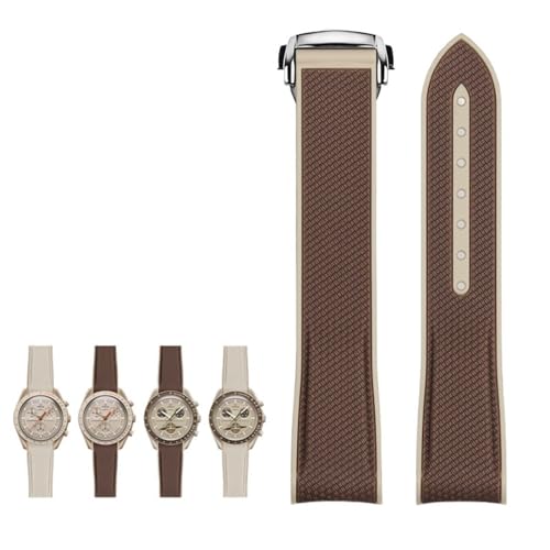 KAVJU Für Omega X Swatch Joint MoonSwatch himmlische Sport 20mm Uhrenarmband Gebogene Ende Uhren Band NEUE Gummi Silikon Uhrenarmbänder, 20mm von KAVJU