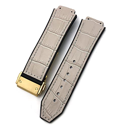 KAVJU Uhrenarmband aus Rindsleder, 20 mm, 22 mm, 25 mm x 19 mm, passend für Hublot-Uhrenarmband, Kalbsleder, Silikon-Armbänder, 22 mm, Achat von KAVJU