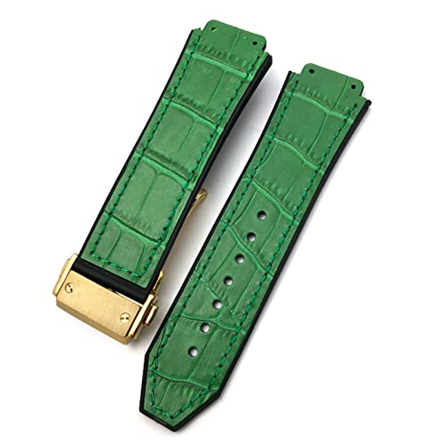 KAVJU Uhrenarmband aus Rindsleder, 20 mm, 22 mm, 25 mm x 19 mm, passend für Hublot-Uhrenarmband, Kalbsleder, Silikon-Armbänder, 22 mm, Achat von KAVJU