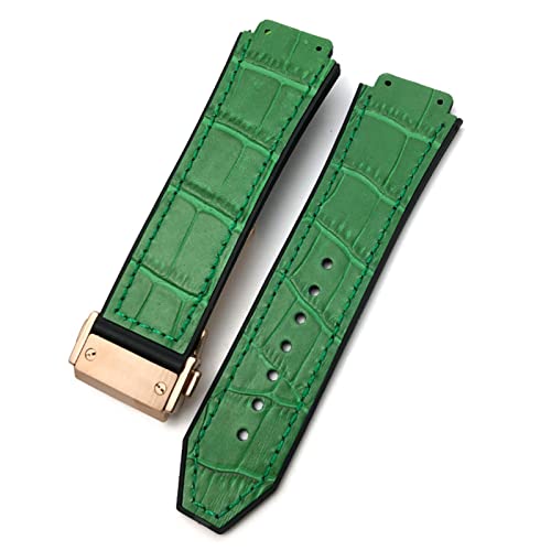 KAVJU Uhrenarmband aus Rindsleder, 20 mm, 22 mm, 25 mm x 19 mm, passend für Hublot-Uhrenarmband, Kalbsleder, Silikon-Armbänder, 28mm, Achat von KAVJU