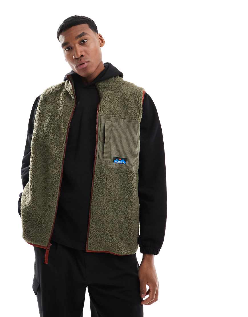 Kavu - Cooper - Trägertop aus Sherpa-Fleece in Khaki-Grün von KAVU