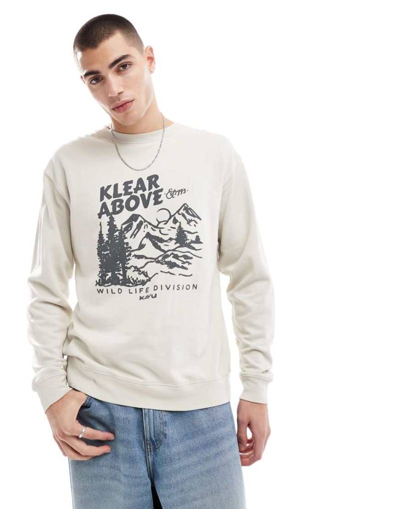 Kavu - Core Crew - Sweatshirt in Hellbeige mit Grafik-Neutral von KAVU
