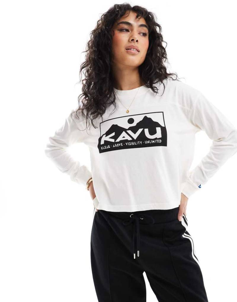 Kavu - Francis - Langärmliges T-Shirt in Weiß mit Logo von KAVU