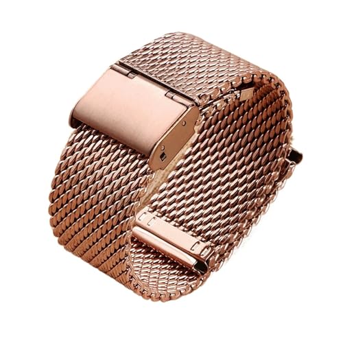 KAXSFE 1.0 Milanese Mesh Loop Armband Edelstahl Uhrenarmband Armband Schnellverschlussband Kompatibel mit DW Kompatibel mit Omega(Rose Gold,20mm) von KAXSFE