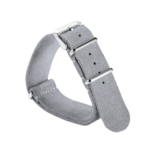 KAXSFE Armband mit Schnellverschluss, weiches Wildlederarmband, graubraun, Uhrenarmband, Kalbslederarmband, kompatibel Omega-Gürteln, Damen- und Herren-Accessoires(Gray,20mm) von KAXSFE