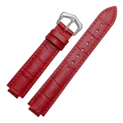 KAXSFE Echtes Leder Uhrenarmband Damen Kompatibel mit Cartier Blue Balloon Serie Uhrenarmband Herren Konkav-Konvex Interface Zubehör(Smokey Mauve,16.8mm) von KAXSFE