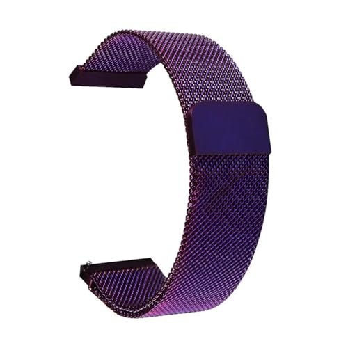 KAXSFE Edelstahl-Magnet-Mesh-Armband, universell, 16 mm, 18, 20, 22, 24, Uhrenarmband mit Schnellverschluss(Purple,18mm) von KAXSFE